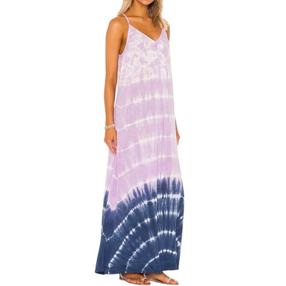 Michael Stars x Revolve “Gloria" Slip Maxi Dress, Tie-Dye Maxi Ombre - Purple XS - Picture 1 of 17